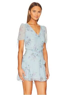 LoveShackFancy Posh Mini Dress Blue Spring Breeze Size 4 NWT